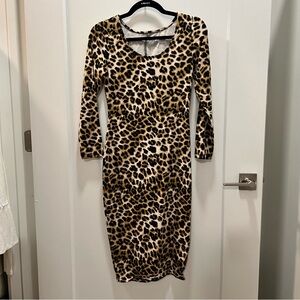 NY&Co animal print bodycon midi dress